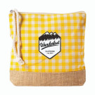 Neceser de cuadros en algodón reciclado y yute 220g