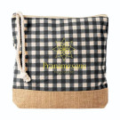 Neceser de cuadros en algodón reciclado y yute 220g