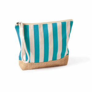 Neceser a rayas en algodón y yute 220g