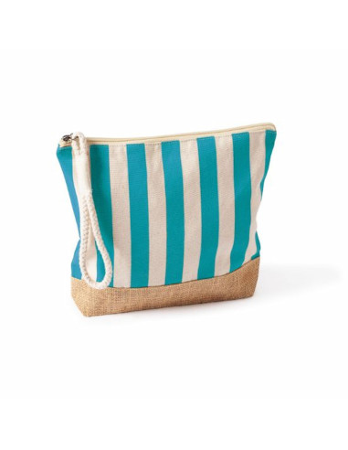 Neceser a rayas en algodón y yute 220g