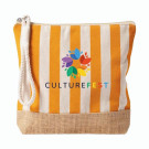 Neceser a rayas en algodón y yute 220g