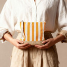 Neceser a rayas en algodón y yute 220g