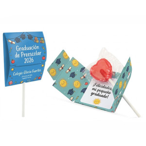 Piruleta de corazón sin azúcar personalizada a todo color