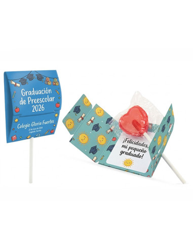 Piruleta de corazón sin azúcar personalizada a todo color