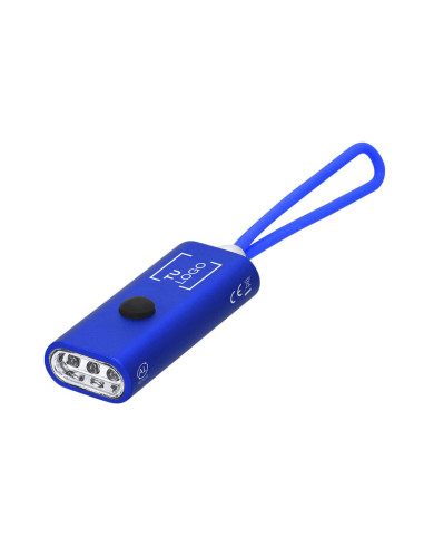 Linterna de aluminio reciclado con 3 leds y asa de silicona