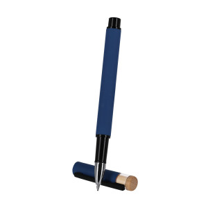 Boligrafo roller de aluminio reciclado y bambú 2