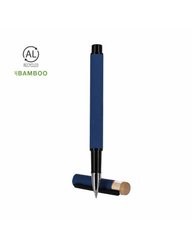 Boligrafo roller de aluminio reciclado y bambú