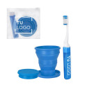 Set de cepillo de dientes y vaso plegable para viaje