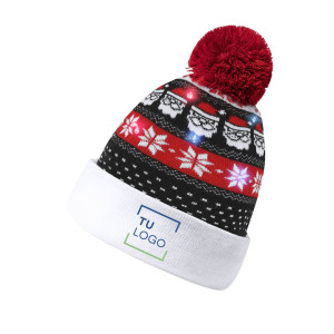 Gorro navideño con luces y pompón