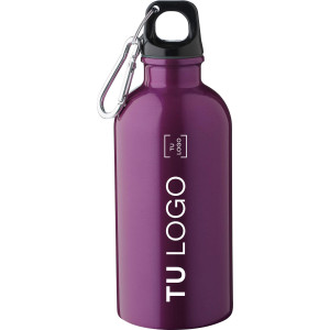 Botella de acero inoxidable reciclado 400ml con mosquetón