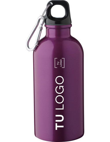 Botella de acero inoxidable reciclado 400ml con mosquetón