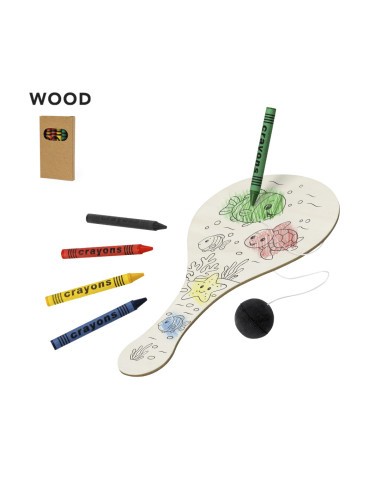 Raqueta de madera creativa para niños