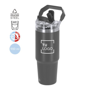 Vaso térmico de doble pared 900ml con asa de transporte
