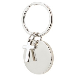 Llavero metálico con cruz 2