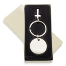 Llavero metálico con cruz