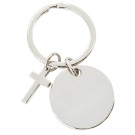 Llavero metálico con cruz