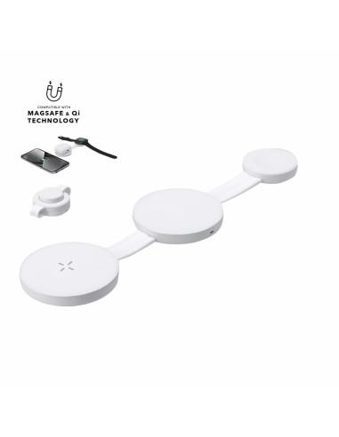 Cargador inalámbrico magnético 3 en 1 de 15w