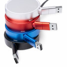 Cable cargador extensible y retráctil de aluminio reciclado