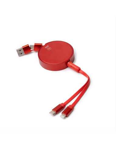 Cable cargador extensible y retráctil de aluminio reciclado