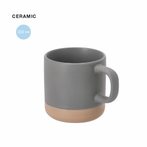 Taza de cerámica mate con base color natural 350 ml