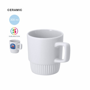 Taza de cerámica para sublimación con base biselada 300 ml