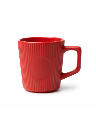 Taza de cerámica ribeteada y acabado mate 320 ml