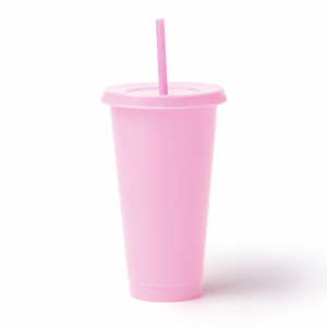 Vaso reutilizable con tapa y pajita  710 ml