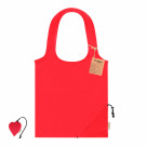 Bolsa plegable de algodón reciclado con diseño de corazón