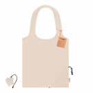 Bolsa plegable de algodón reciclado con diseño de corazón