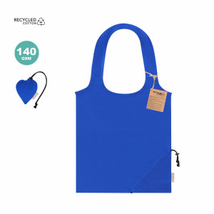 Bolsa plegable de algodón reciclado con diseño de corazón