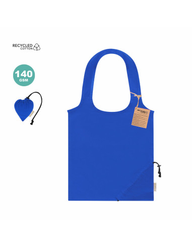 Bolsa plegable de algodón reciclado con diseño de corazón