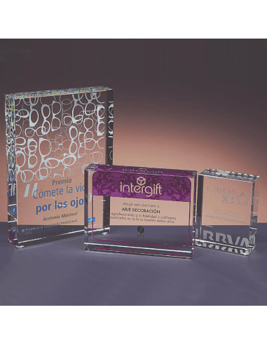 Trofeo bloque de cristal | Trofeo de cristal personalizado