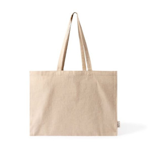 Bolsa grande de algodón reciclado 220gr/m2 con asas largas