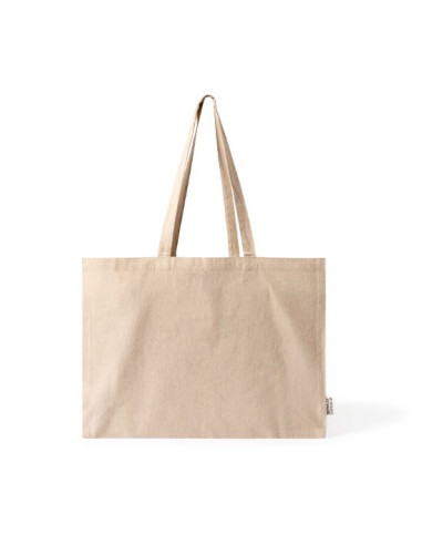 Bolsa grande de algodón reciclado 220gr/m2 con asas largas