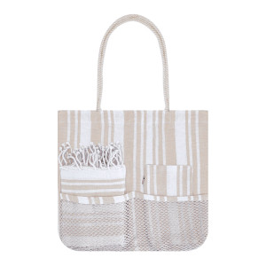 Set de playa con bolsa, neceser y pareo de algodón 180gr/m2 2