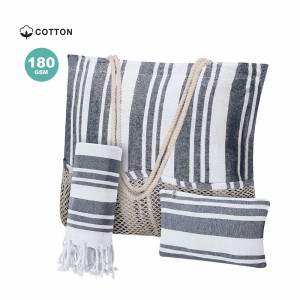 Set de playa con bolsa, neceser y pareo de algodón 180gr/m2