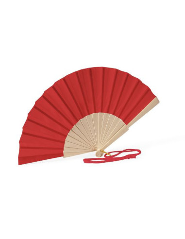 Abanico de madera de 26 cm con cordón