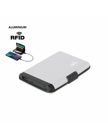 Tarjetero de aluminio con powerbank 2000mAh