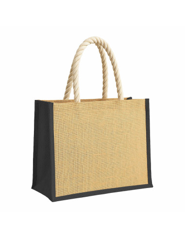 Bolsa de yute con asas de cuerda