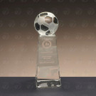 Trofeo de cristal con bola del mundo | Trofeo torre de cristal