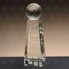 Trofeo de cristal con bola del mundo | Trofeo torre de cristal