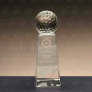 Trofeo de cristal con bola del mundo | Trofeo torre de cristal