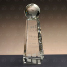 Trofeo de cristal con bola del mundo | Trofeo torre de cristal