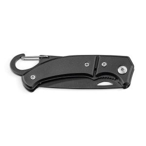 Navaja de acero inoxidable y metal con mosquetón 2