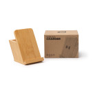 Portalápices de bambú con cargador inalámbrico