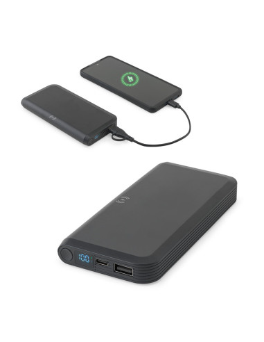 Power bank de ABS reciclado con carga inalámbrica 10000 mAh