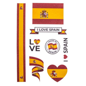 Pack 100 tatuajes temporales de España y otros países