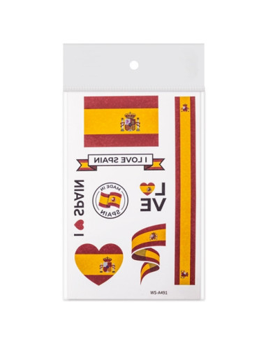 Pack 100 tatuajes temporales de España y otros países