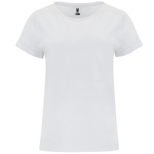 Camiseta con dobladillo blanca | Camiseta casual de mujer