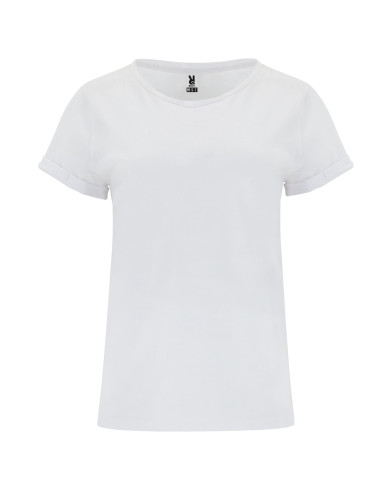 Camiseta con dobladillo blanca | Camiseta casual de mujer